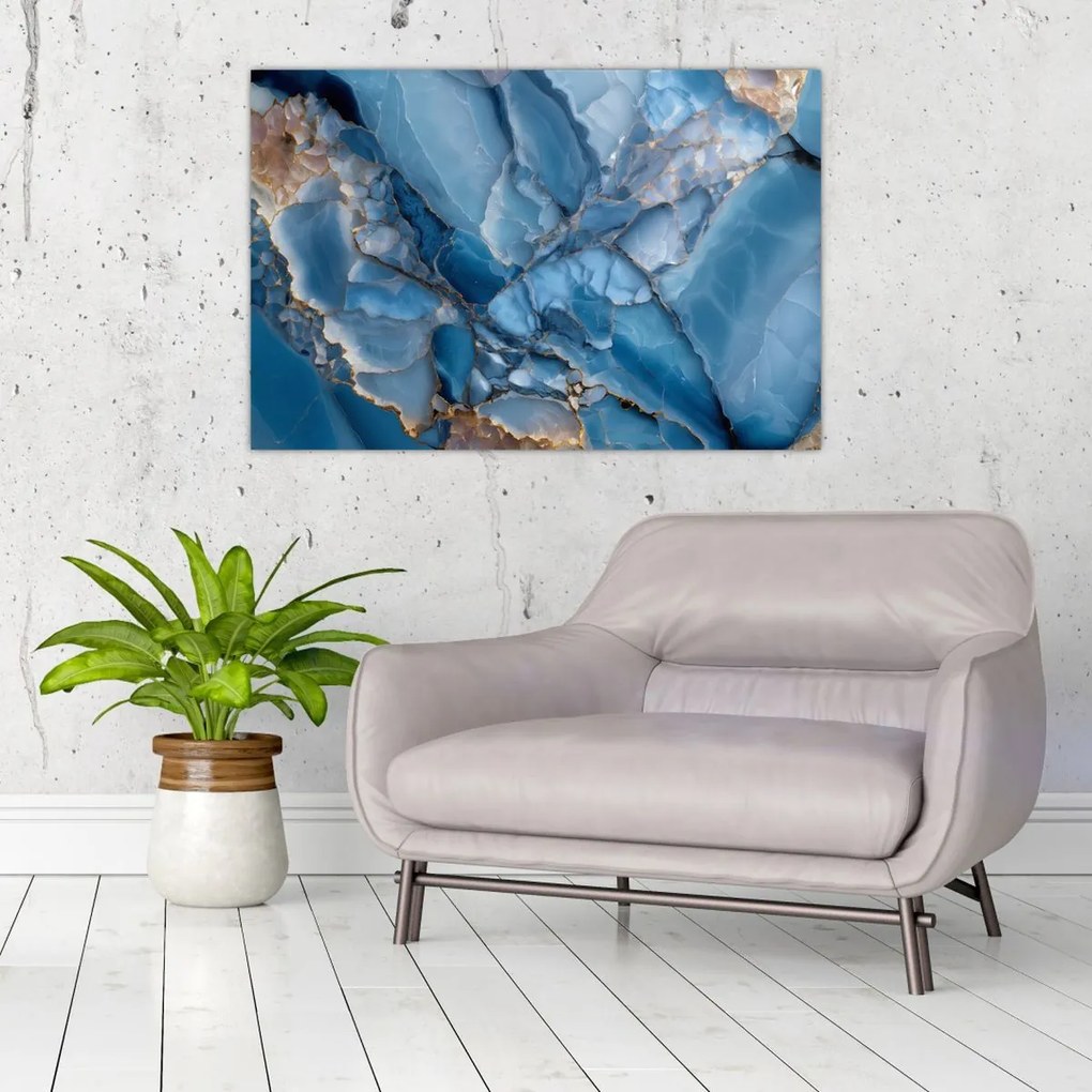 Tablou - Marmură albastră fragmentată (90x60 cm)