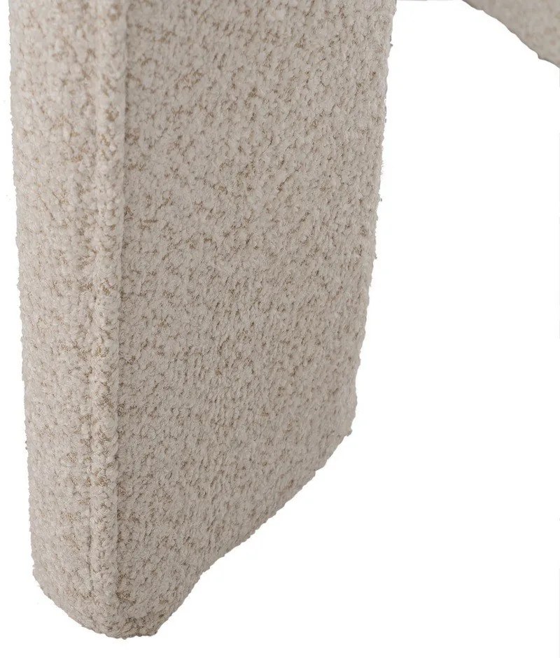 Fotoliu bej cu tapițerie din țesătură bouclé – Ixia