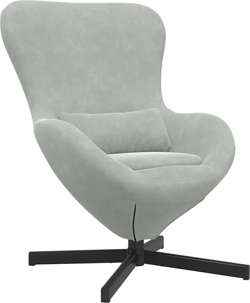 vidaXL Fotoliu ou Gri deschis 63 x 73 x 90 cm Catifea