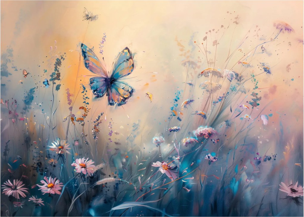Tablou - Pajiște cu Fluture II (70x50 cm)