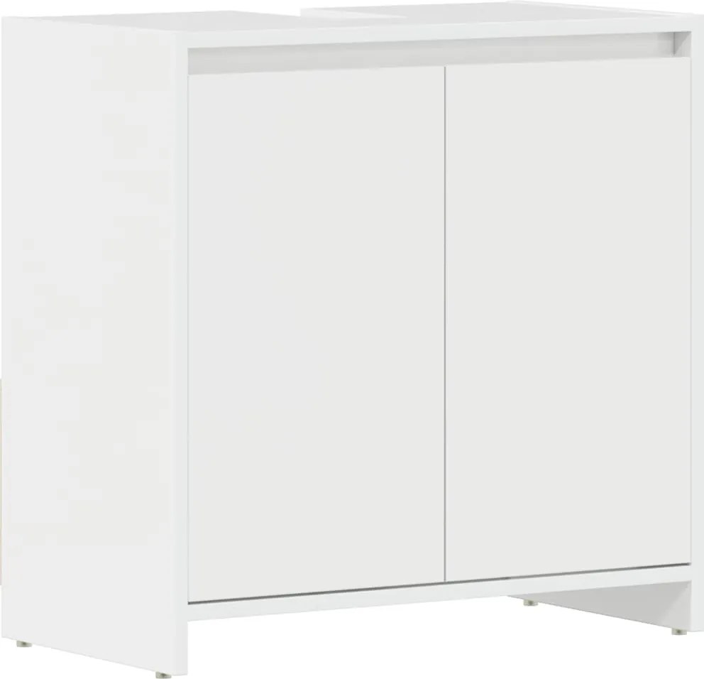 vidaXL Dulap de baie, alb extralucios, 60x33x61 cm, lemn prelucrat