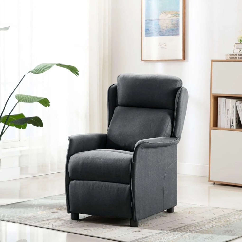 vidaXL Fotoliu recliner Gri închis 67.5 x 93.5 x 101.5 cm țesătură
