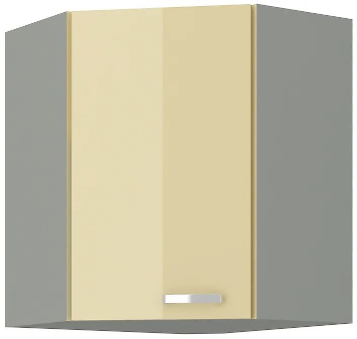 Dulap superior de bucătărie de colț Kelyn 58 x 58 GN 72 1F (Crem lucios + gri). 1032755