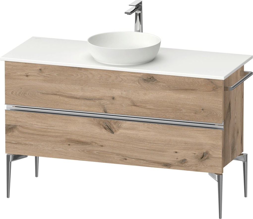 Duravit Sivida dulap 124.5x47.5x54.8 cm sub chiuveta pe perete stejar-crom SV4660010550000