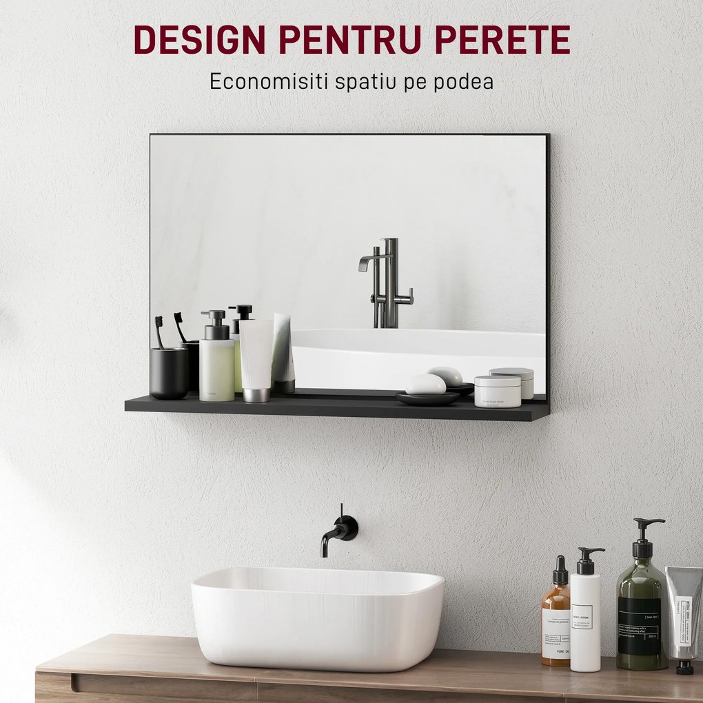 Kleankin Oglindă Baie Modernă 60x40 Alb | Aosom Romania