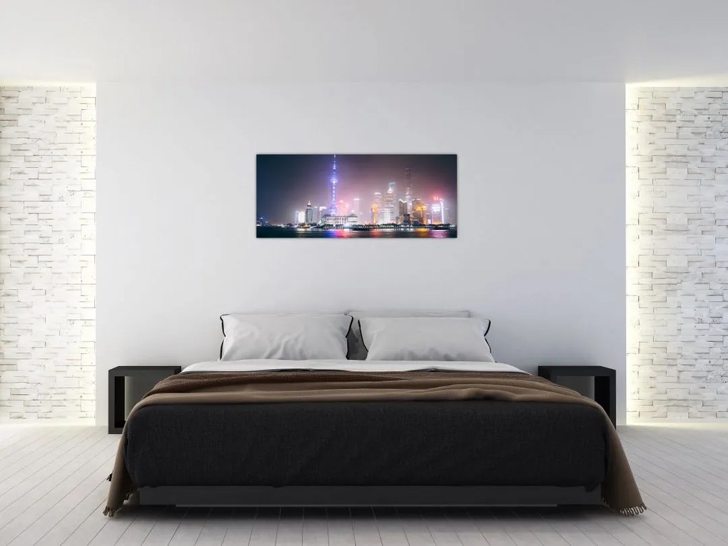 Tabloul Shangai nocturn (120x50 cm)