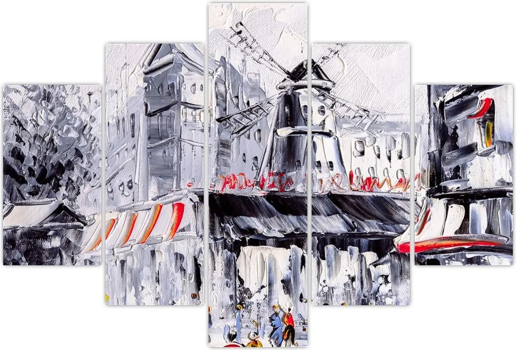 Tablou - Strada din Paris, pictură în ulei (150x105 cm)