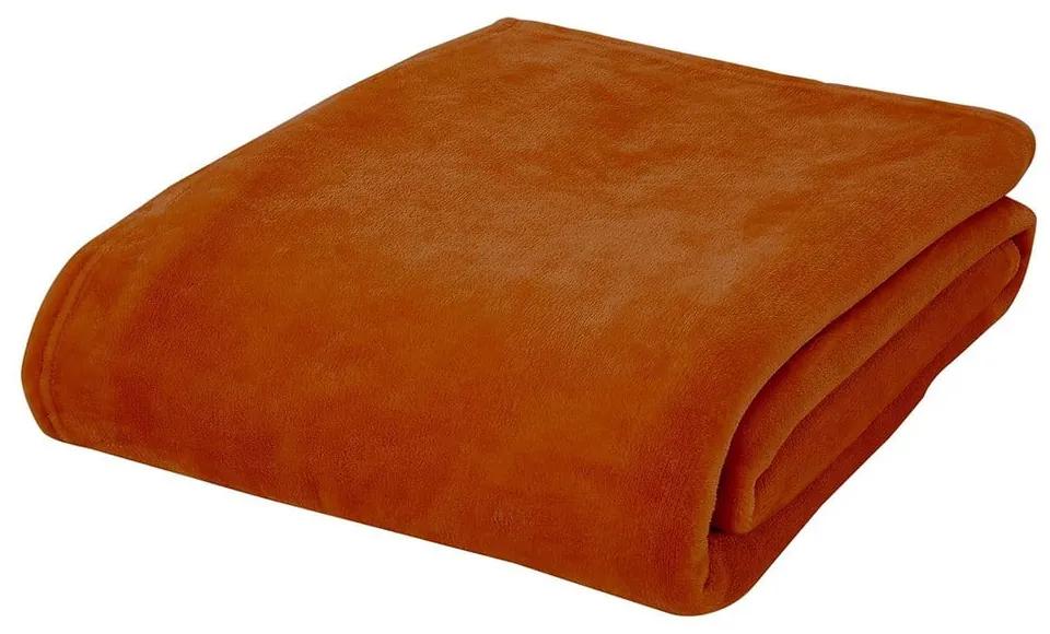 Cuvertură portocalie din micropluș pentru pat dublu 200x240 cm Raschel – Catherine Lansfield