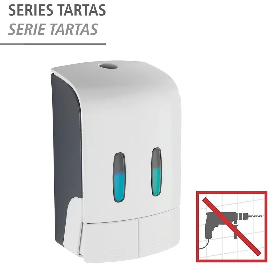 Dozator de săpun lichid alb de montat pe perete din plastic 0.96 l Tartas – Wenko