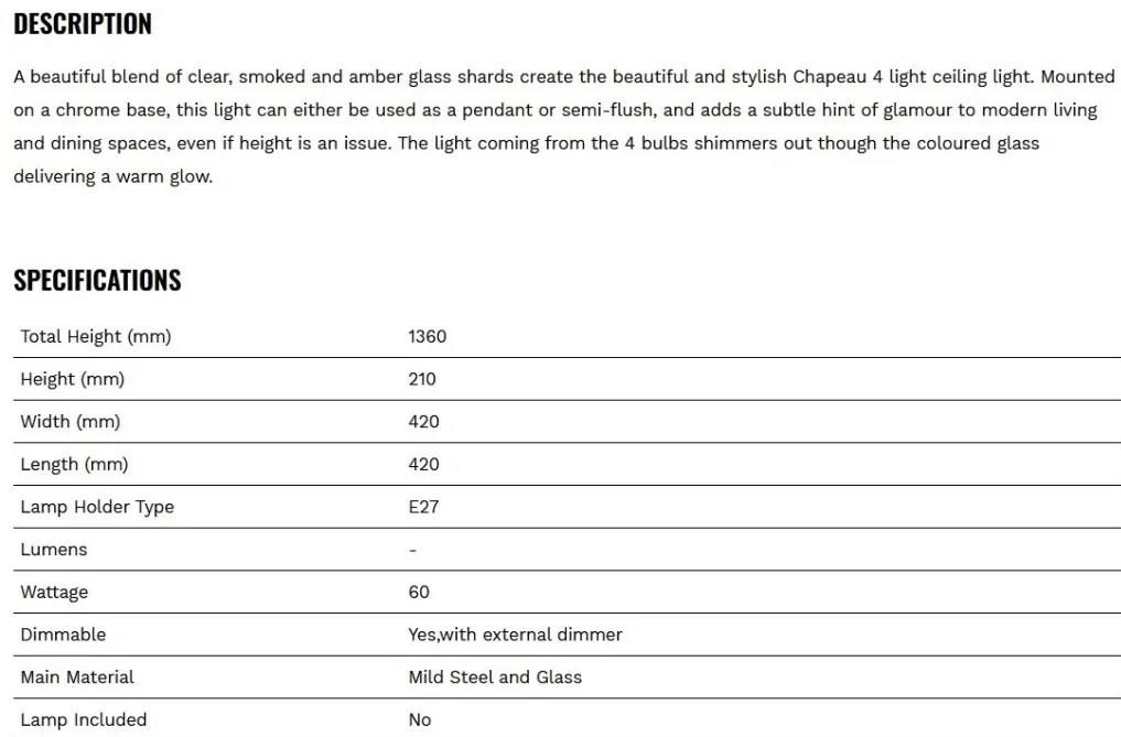 Lustra suspendata eleganta design modern Chapeau 4L