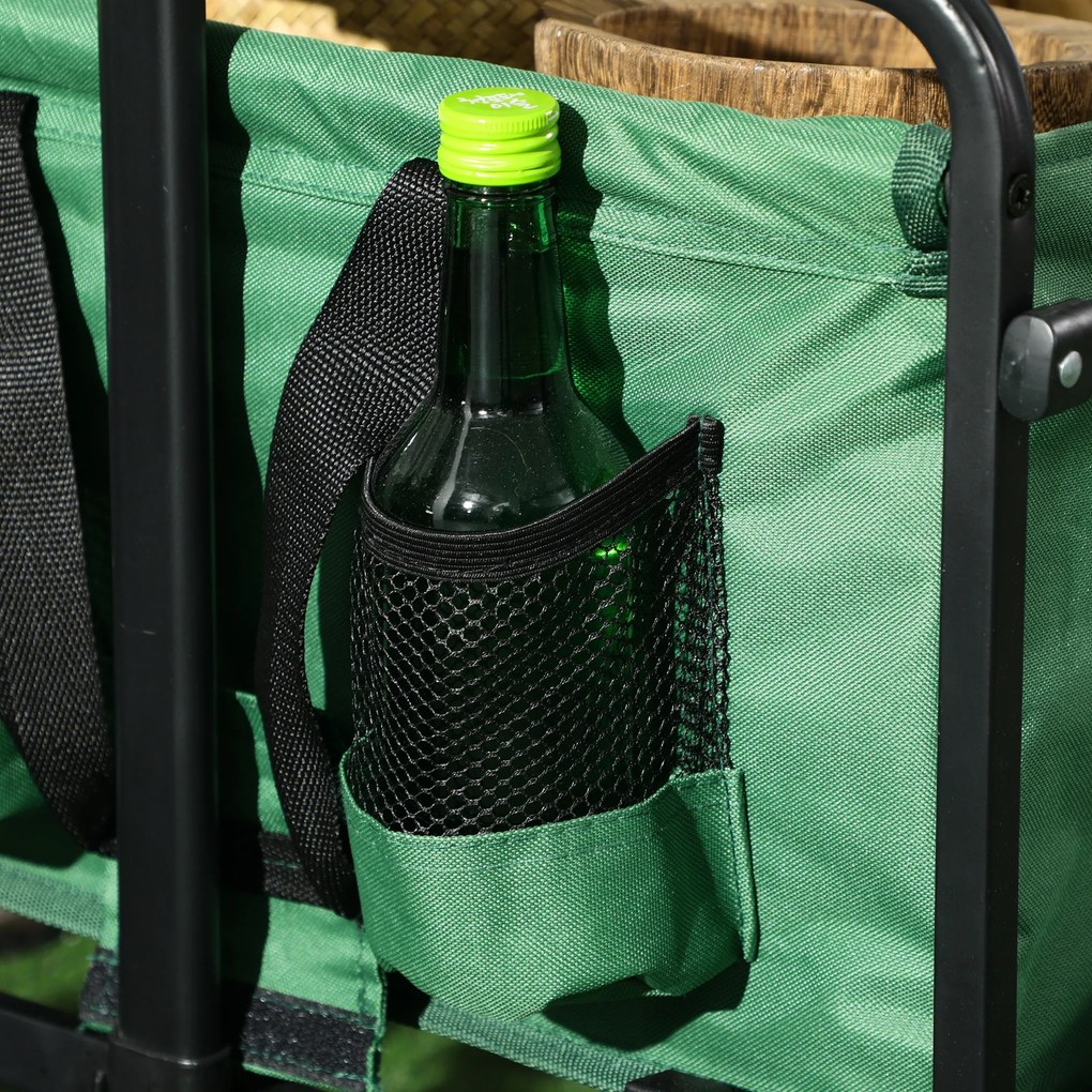 Outsunny Carucior cu rotile pliabil carucior de transport cu rotile incarcare 40 kg maner ajustabil 83 x 50 x 99 cm verde inchis | Aosom Romania