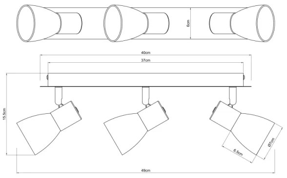 Spot CLAUDE 3xE14/40W/230V negru Globo 54307-3