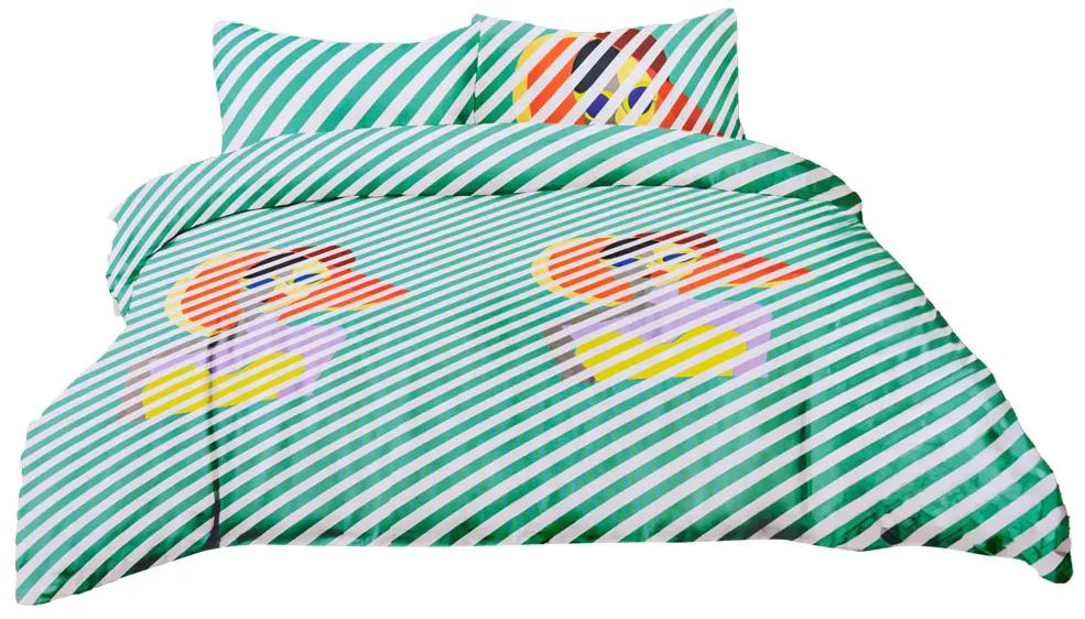Lenjerie de pat din microfibră RETRO GIRL verde Dimensiune lenjerie de pat: 2 buc 70 x 80 cm | 200 x 220 cm