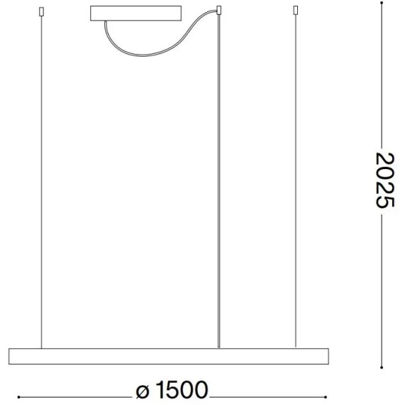 Ideal Lux - Lustră LED suspendată pe cablu ORACLE SLIM LED/77W/230V 3000K Ø 150 cm neagră