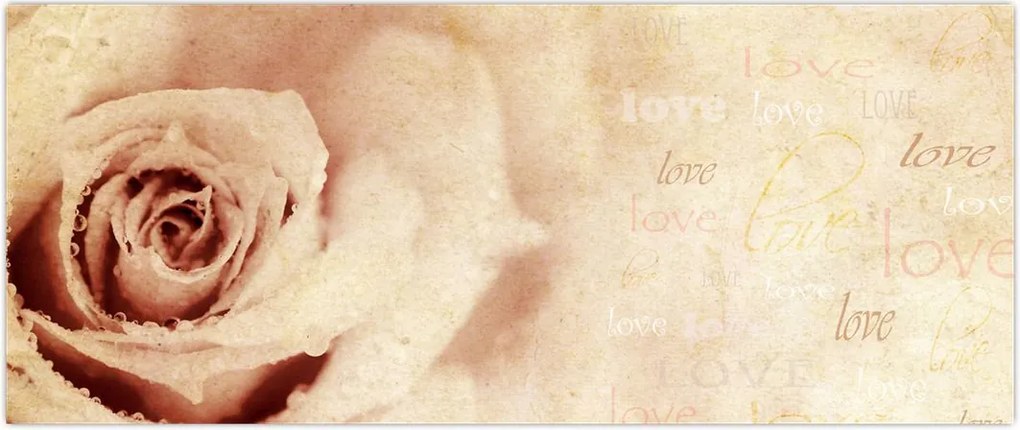 Tablou - floare de trandafir pentru îndrăgostiți (120x50 cm)