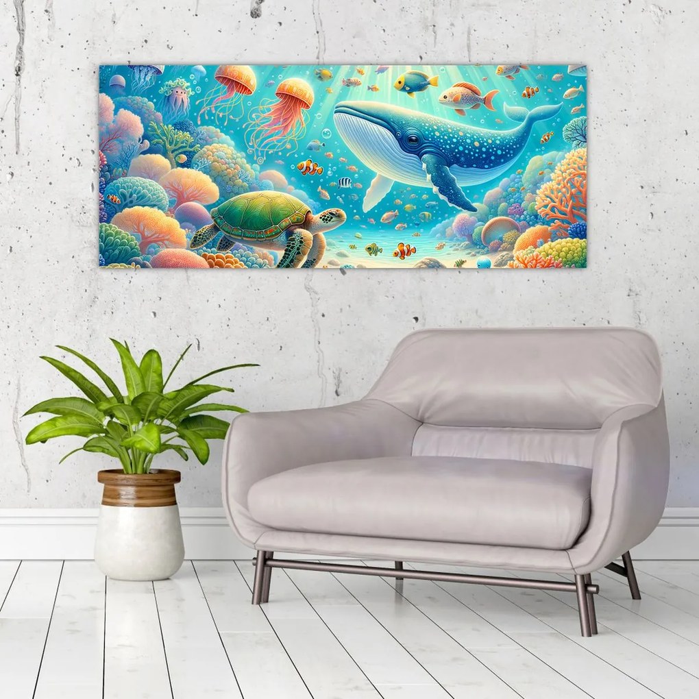 Tablou - Lumea sub apă (120x50 cm)