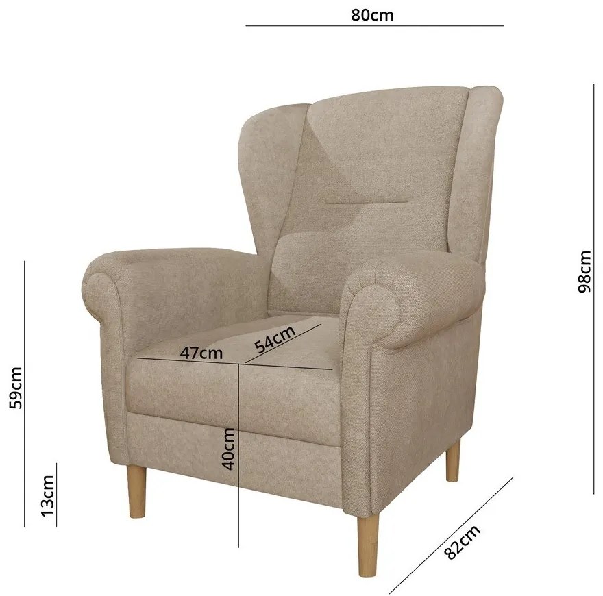 Fotoliu maro deschis wing Swan – Ropez