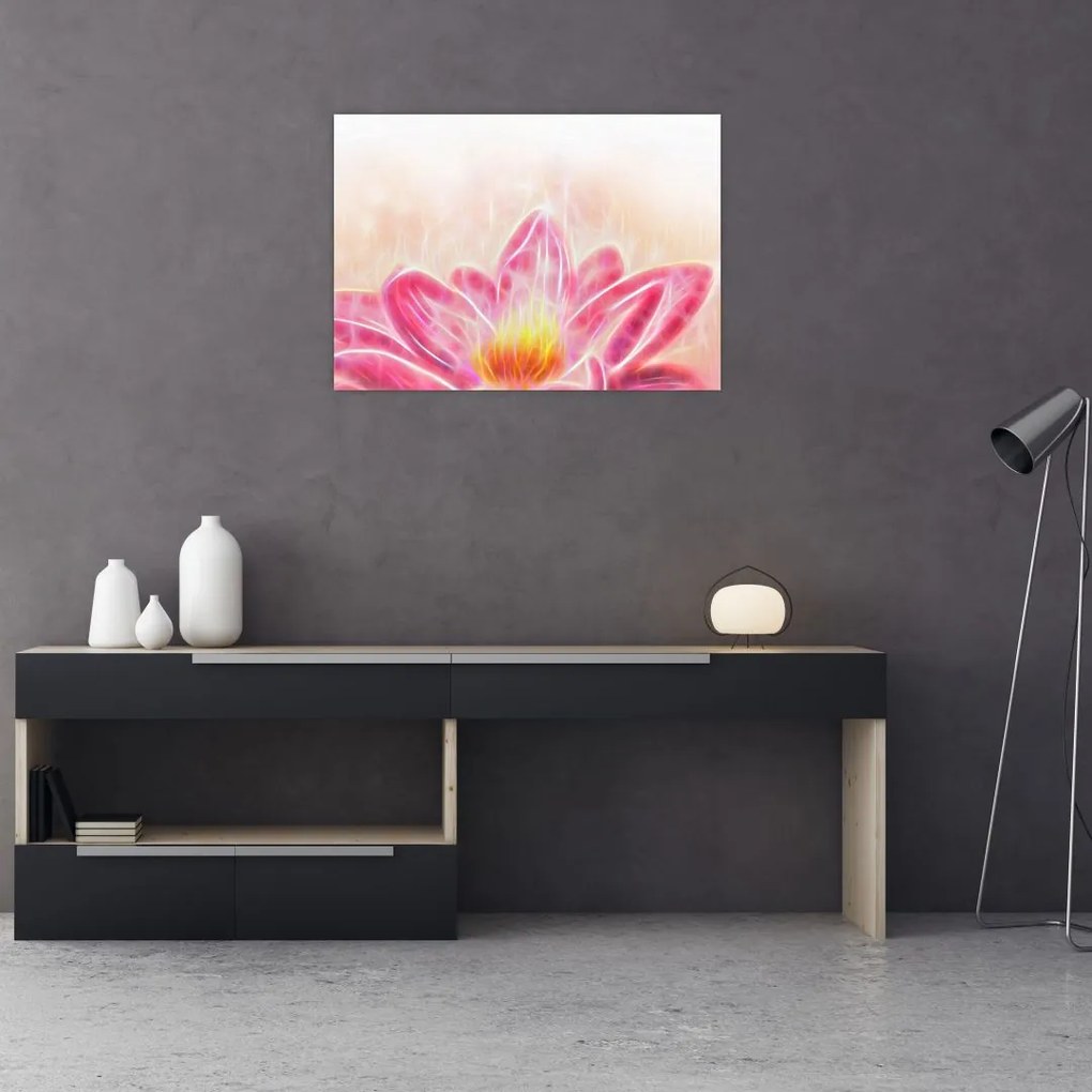 Tablou pe sticlă - Floare de lotus (70x50 cm)