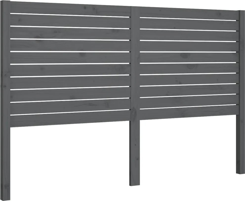 vidaXL Tăblie de pat, gri, 126x4x100 cm, lemn masiv de pin