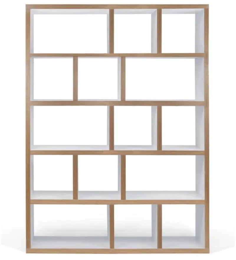 Bibliotecă albă/în culoare naturală 150x198 cm Berlin – TemaHome