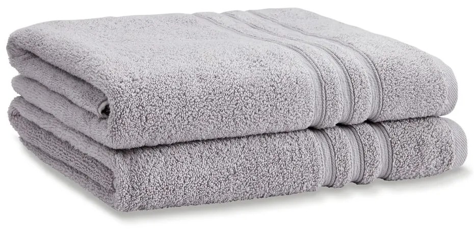 Prosoape gri-deschis 2 buc. din bumbac din frotir 90x140 cm Zero Twist – Catherine Lansfield