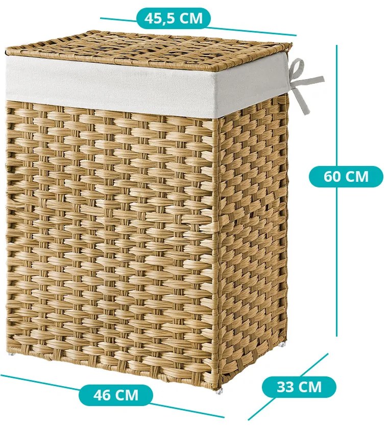 Coș de rufe din plastic 45,5 x 32 x 61 cm