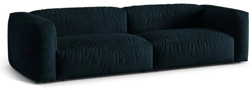 Canapea modulară albastru-închis cu tapițerie din catifea 320 cm Martina – Micadoni