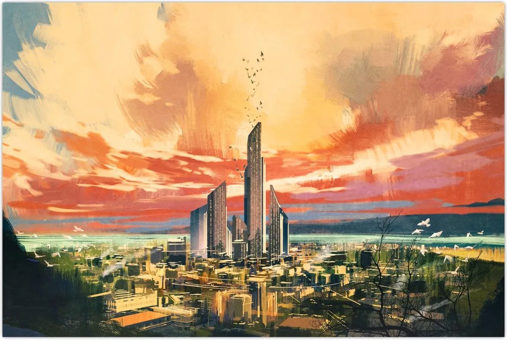 Tablou - Orașul pictat (90x60 cm)