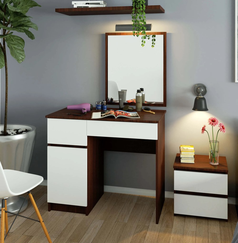 Masă de toaletă Pritha (wenge + alb). 1070905