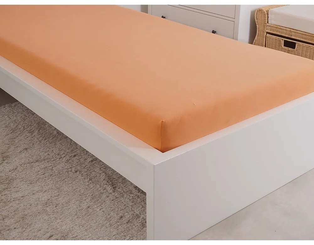 Cearceaf în culoarea somonului cu elastic 180x200 cm – B.E.S.