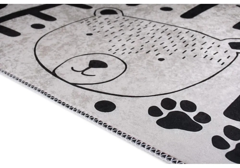 Covor pentru copii alb-negru lavabil 80x120 cm Little Bear – Vitaus