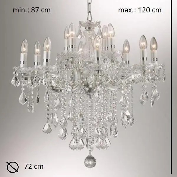 Candelabru 12 brate cristal Venezian FLORIAN SP12 CROMO 035604