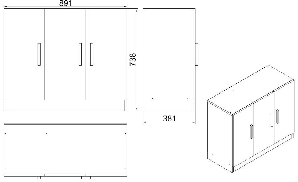 Dulap Vincent 5 (nuc + antracit). 1072630