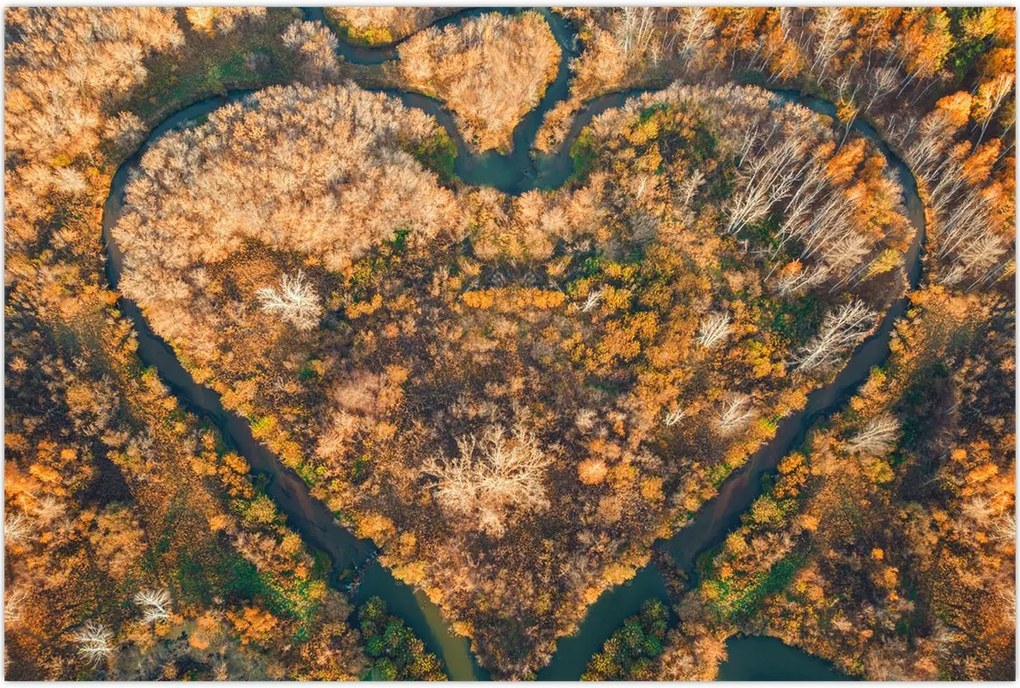 Tablou - Râu în formă de inimă (90x60 cm)