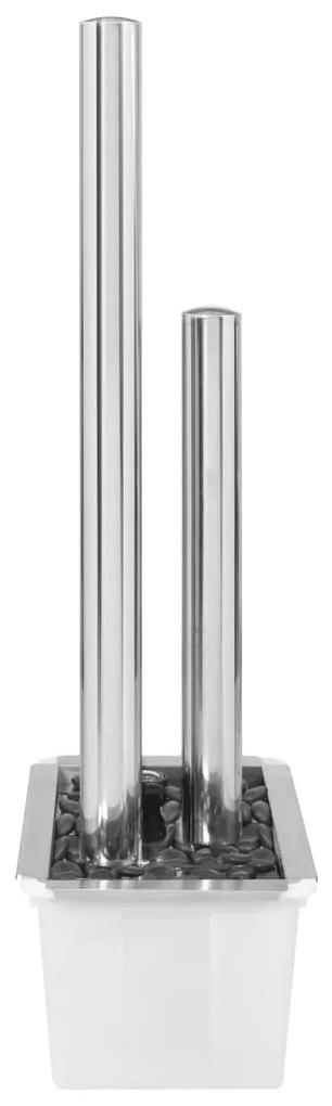 Fantana de gradina, argintiu, 48x34x123 cm, otel inoxidabil 48 x 34 x 123 cm