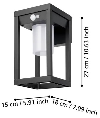 Eglo 900804 - Lampa solară LED de perete MARTANO 3,7W/3,7V IP44 cu senzor