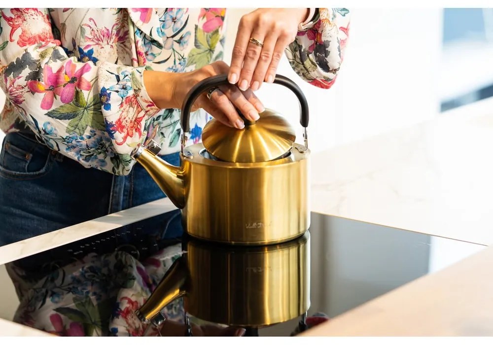 Ceainic auriu din oțel inoxidabil 1,5 l Diamante – Vialli Design