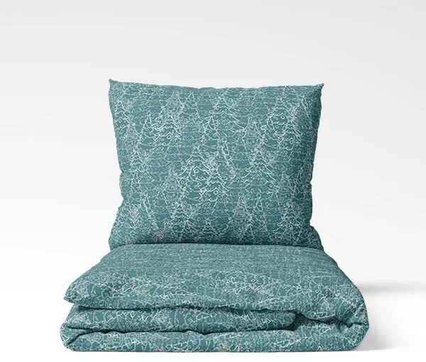 Lenjerie de pat din bumbac de Crăciun Pădurea de iarnă, 140 x 200 cm, 70 x 90 cm