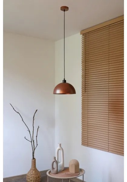 Duolla - Lustră suspendată pe cablu IRONLINE 1xE27/15W/230V Ø27 cm, cupru/negru