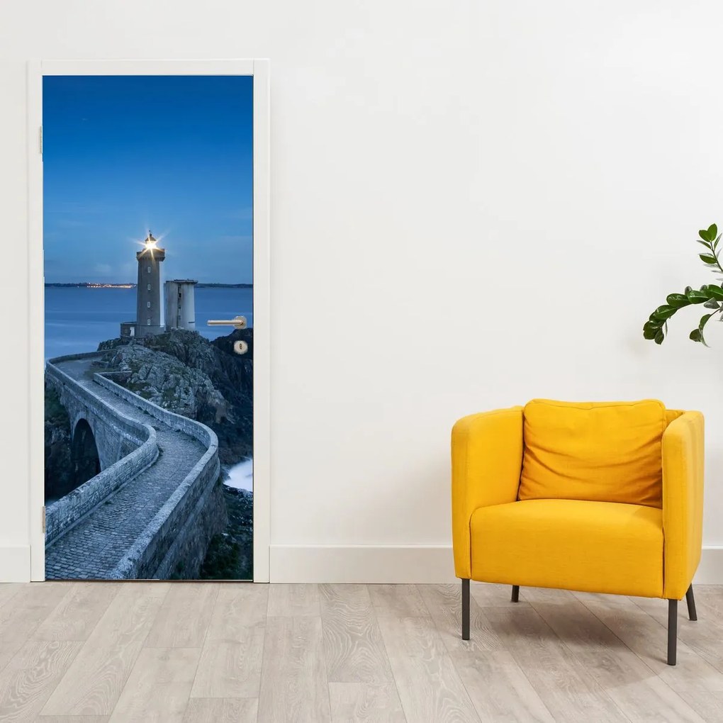Fototapet pentru ușă - Farul și marea (95x205cm)