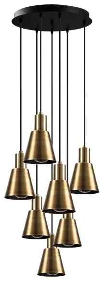 Candelabru pe cablu KEM 7xE27/40W/230V auriu