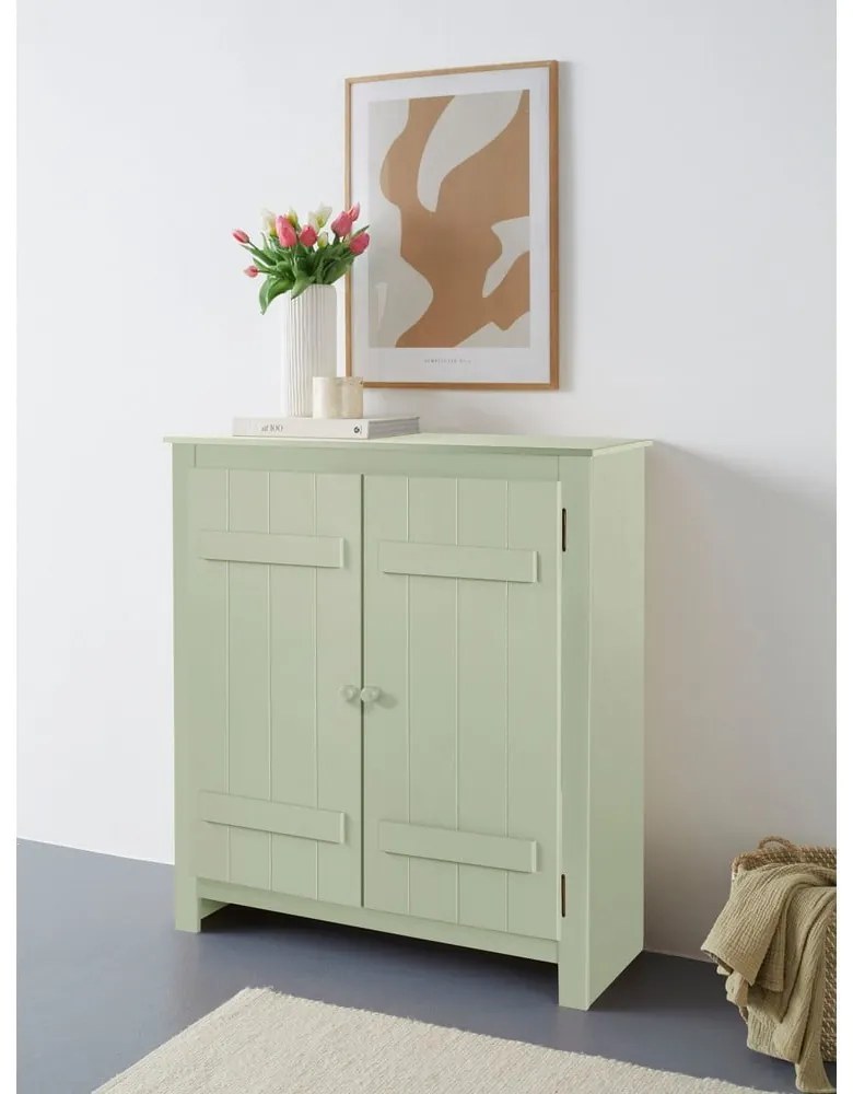 Dulap verde deschis din lemn de pin 100x110 cm Bertram – Støraa