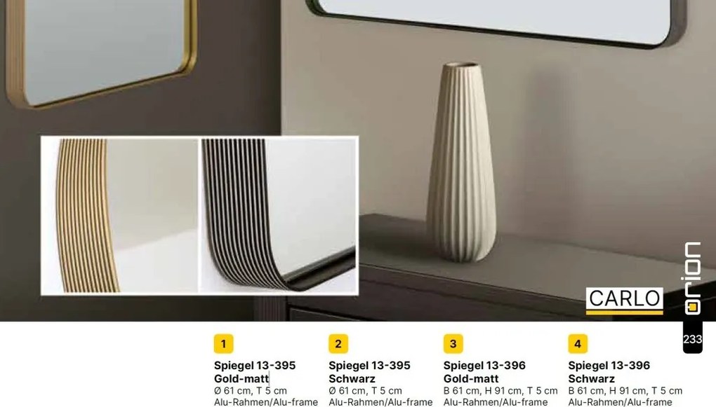 Oglinda decorativa design modern CARLO negru 61x90cm