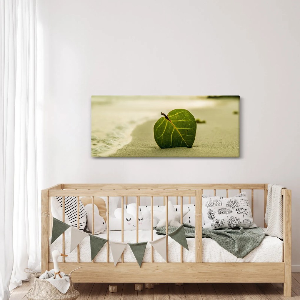 Tablou cu frunză în nisip (120x50 cm)