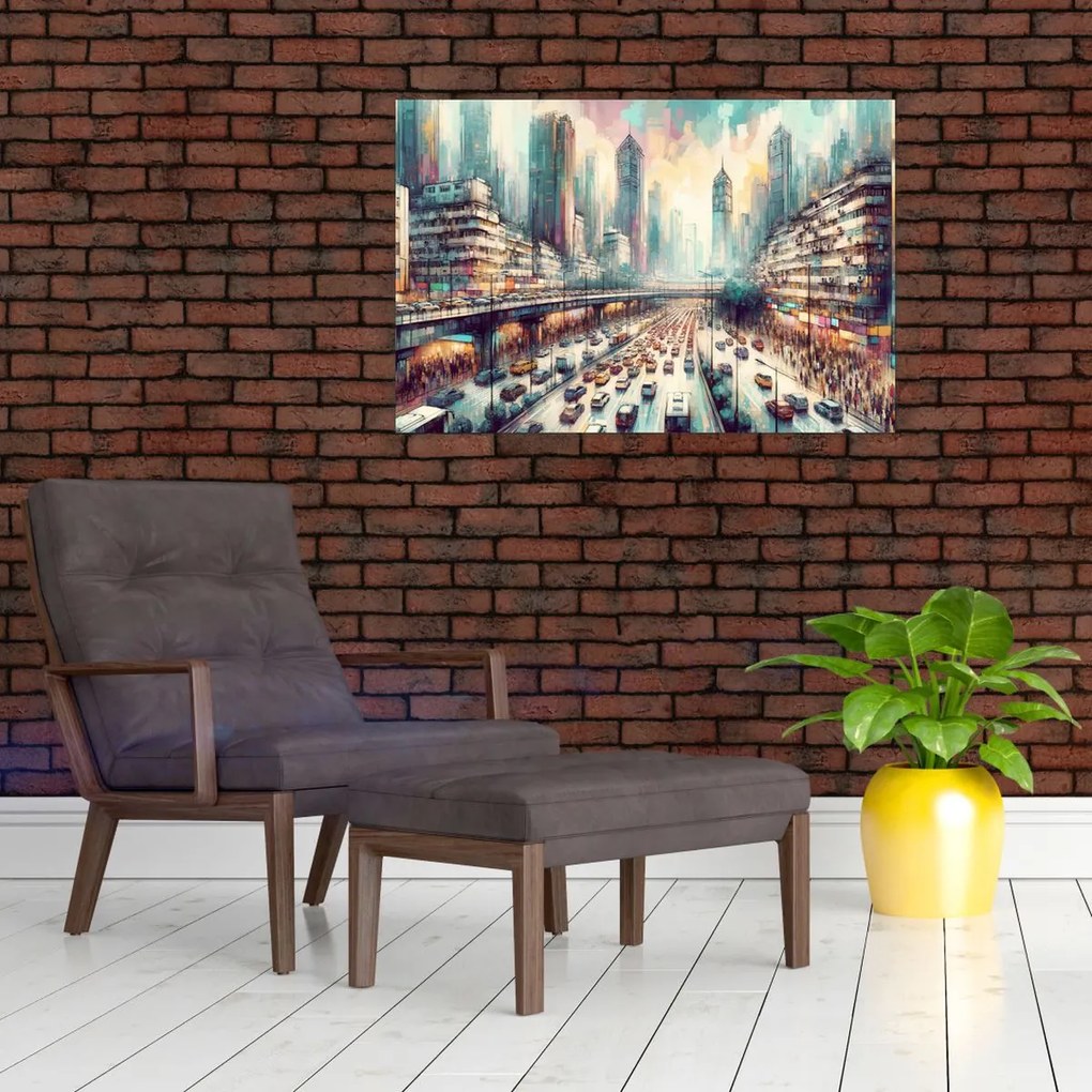 Tablou - Viața din marele oraș (90x60 cm)