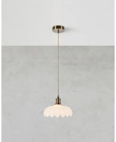 Lustră pe cablu Markslöjd 108857 KURAGE 1xE27/40W/230V alamă/alb