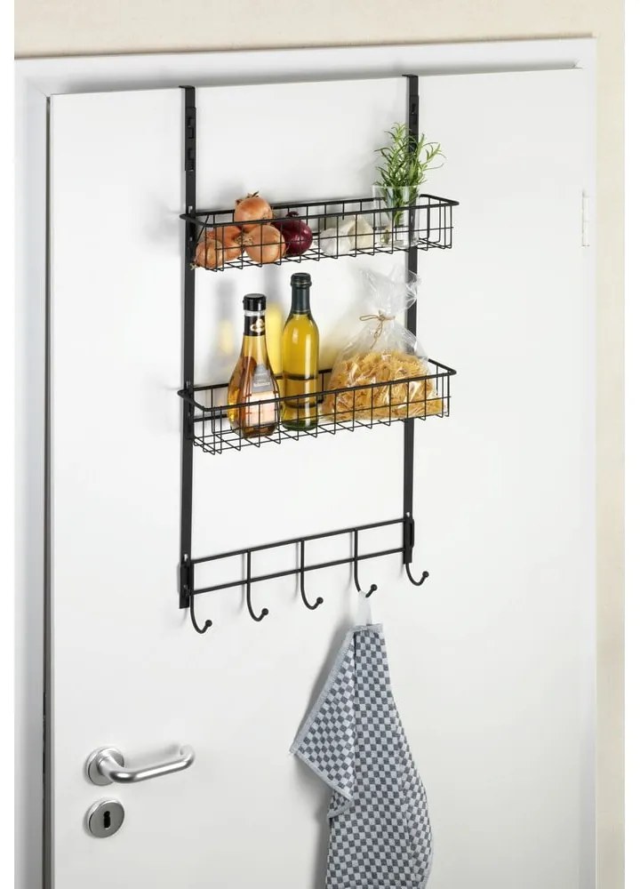 Raft de ușă pentru agățat Wenko Rack Black
