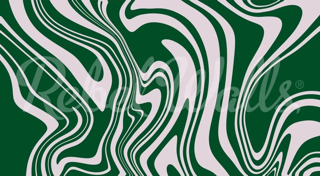 Fototapet, Swirly, Green, Rebel Walls