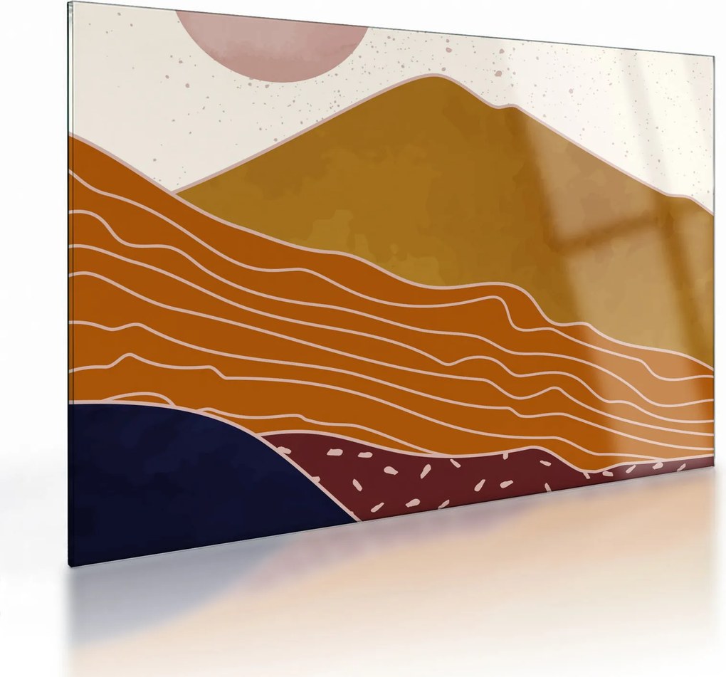Tablou pe sticlă - Muntele de design Spacefrog N⁰1 (70x50 cm)