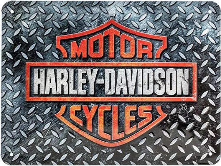 Placă metalică Harley-Davidson - Diamond Plate